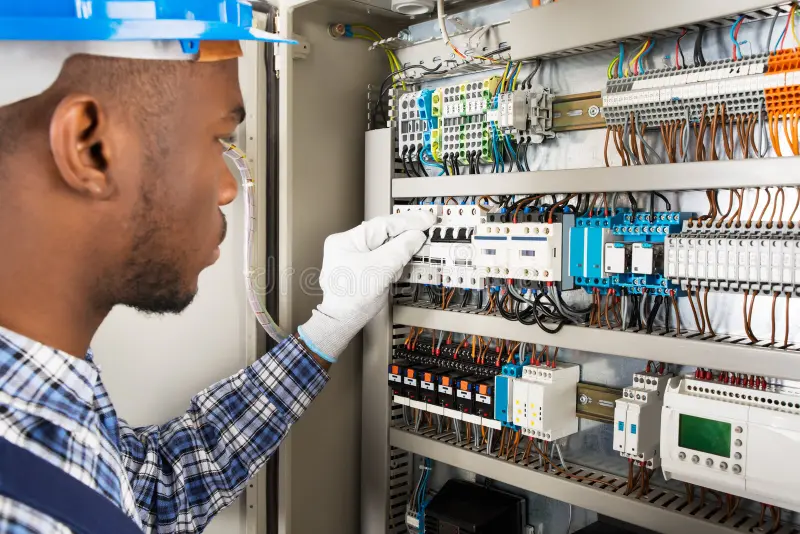 technician-checking-fusebox-photo-young-african-male-86372141